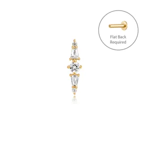 SAVANNAH | White Sapphire Threadless Flatback Earring