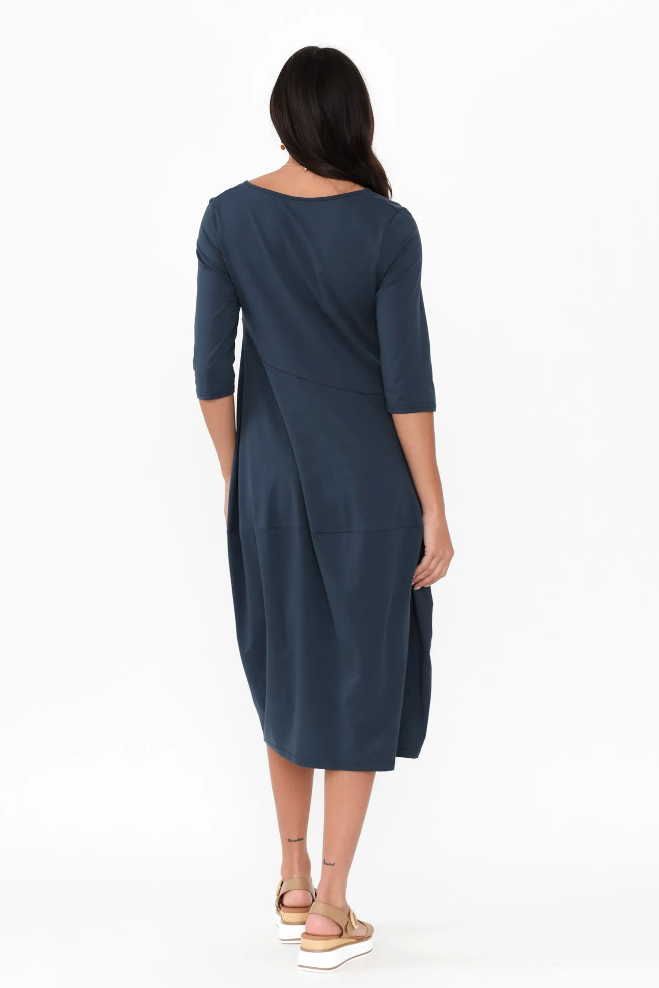 Shea Deep Teal Diagonal Seam Dress