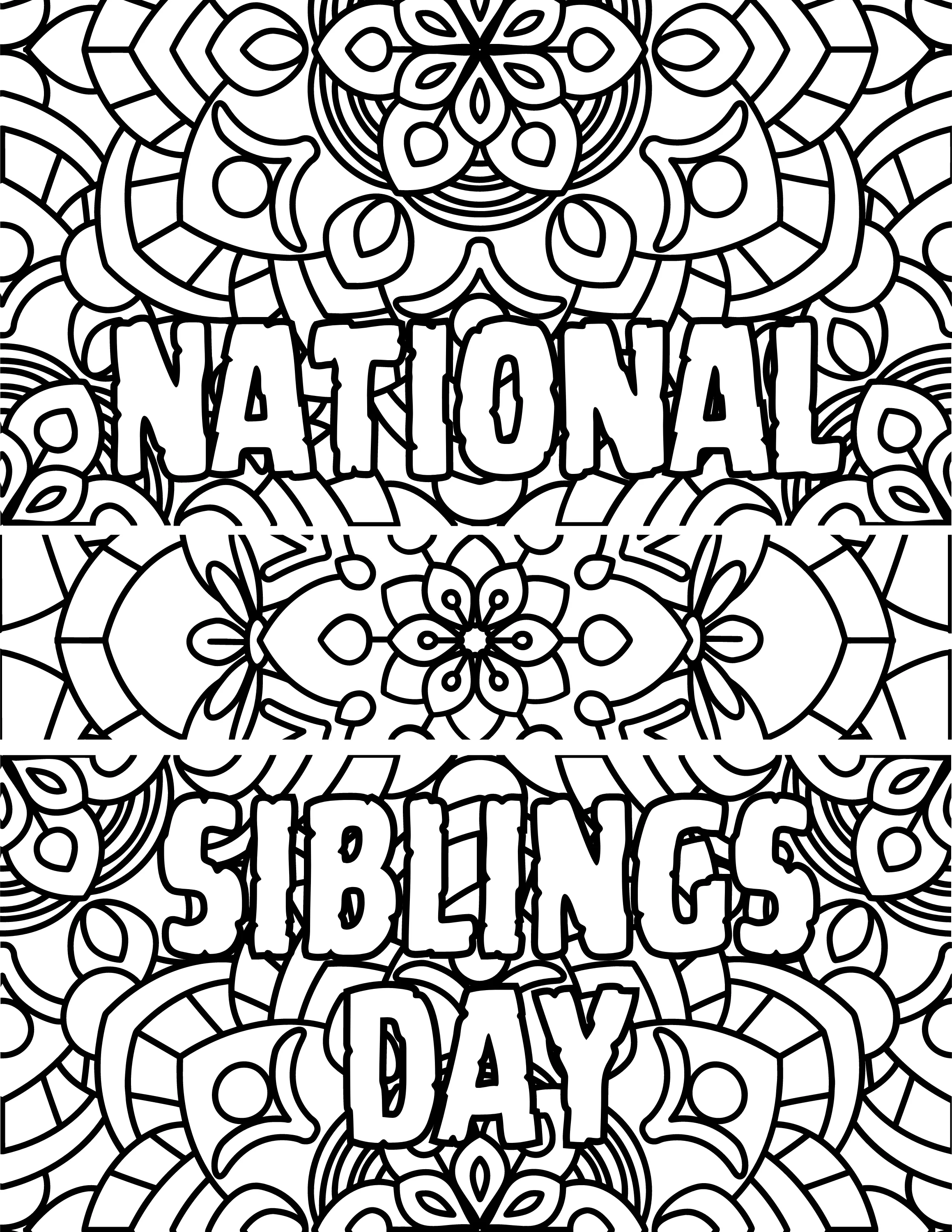 Siblings Day Inspirational Coloring Book