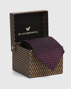 Silk Dark Purple Printed Tie - Valdimir