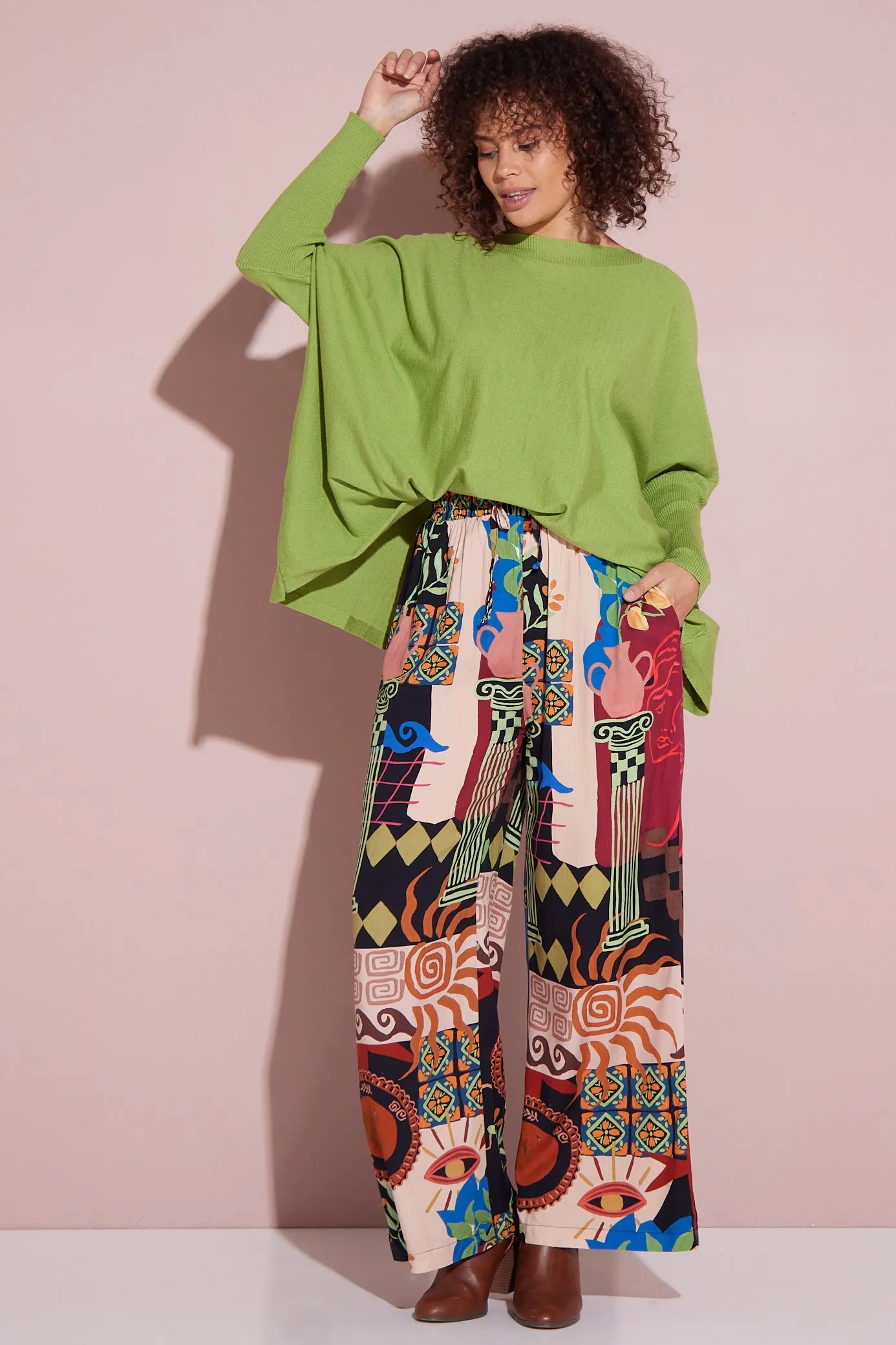 Silva Wide Leg Pants - Colosseum Collage