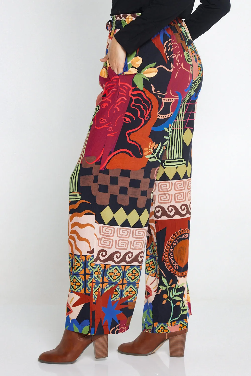 Silva Wide Leg Pants - Colosseum Collage