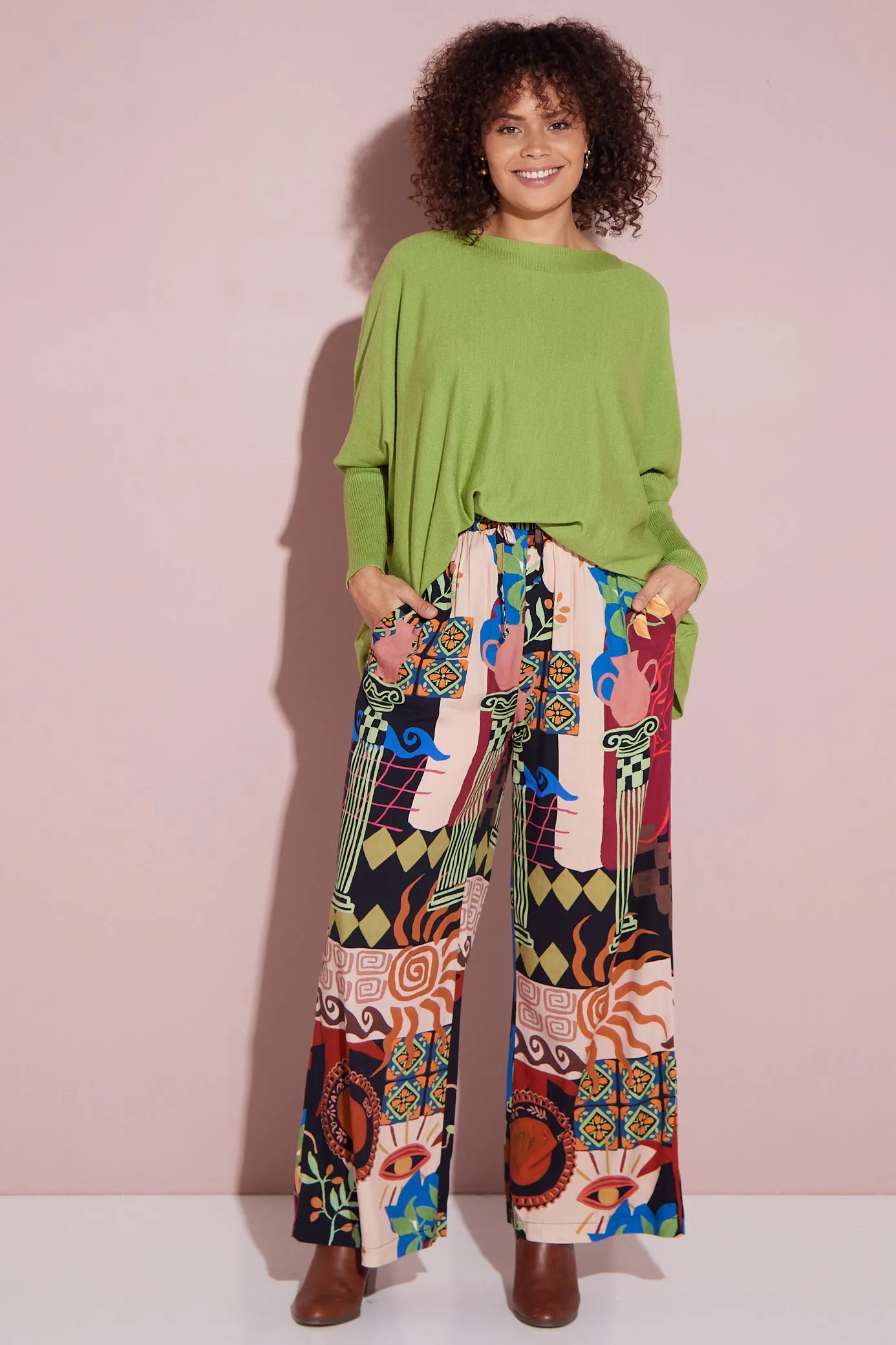 Silva Wide Leg Pants - Colosseum Collage