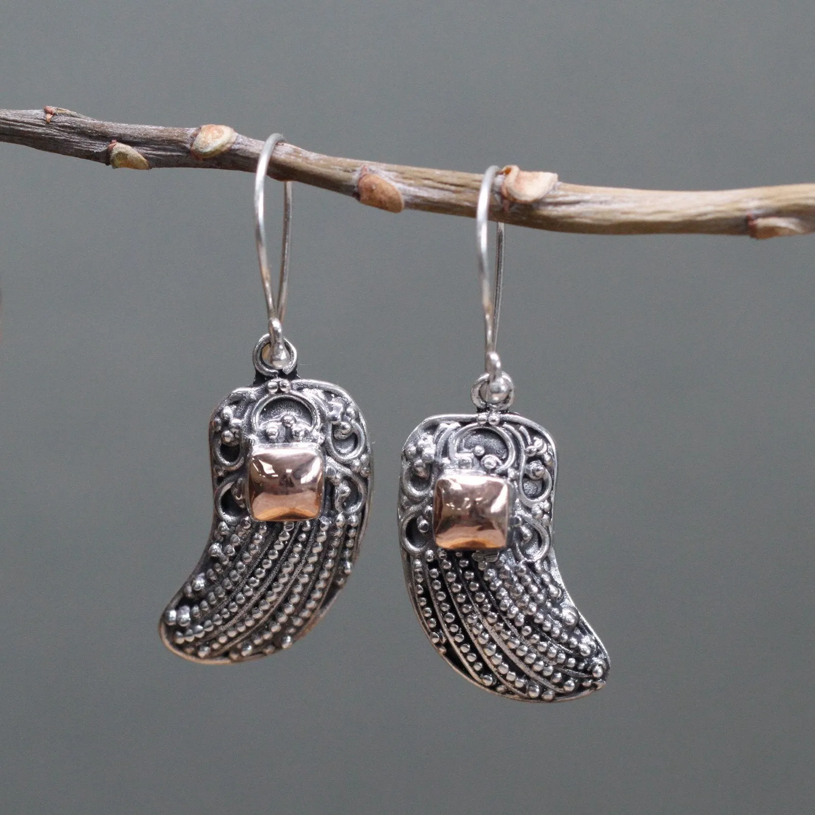 Sterling Silver & 18ct Gold Earrings - Angel Wings