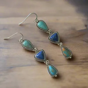 Talulah Boho Turquoise Stone Earrings