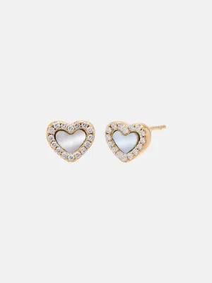 Tiny Pave Colored Gemstone Stud Earring