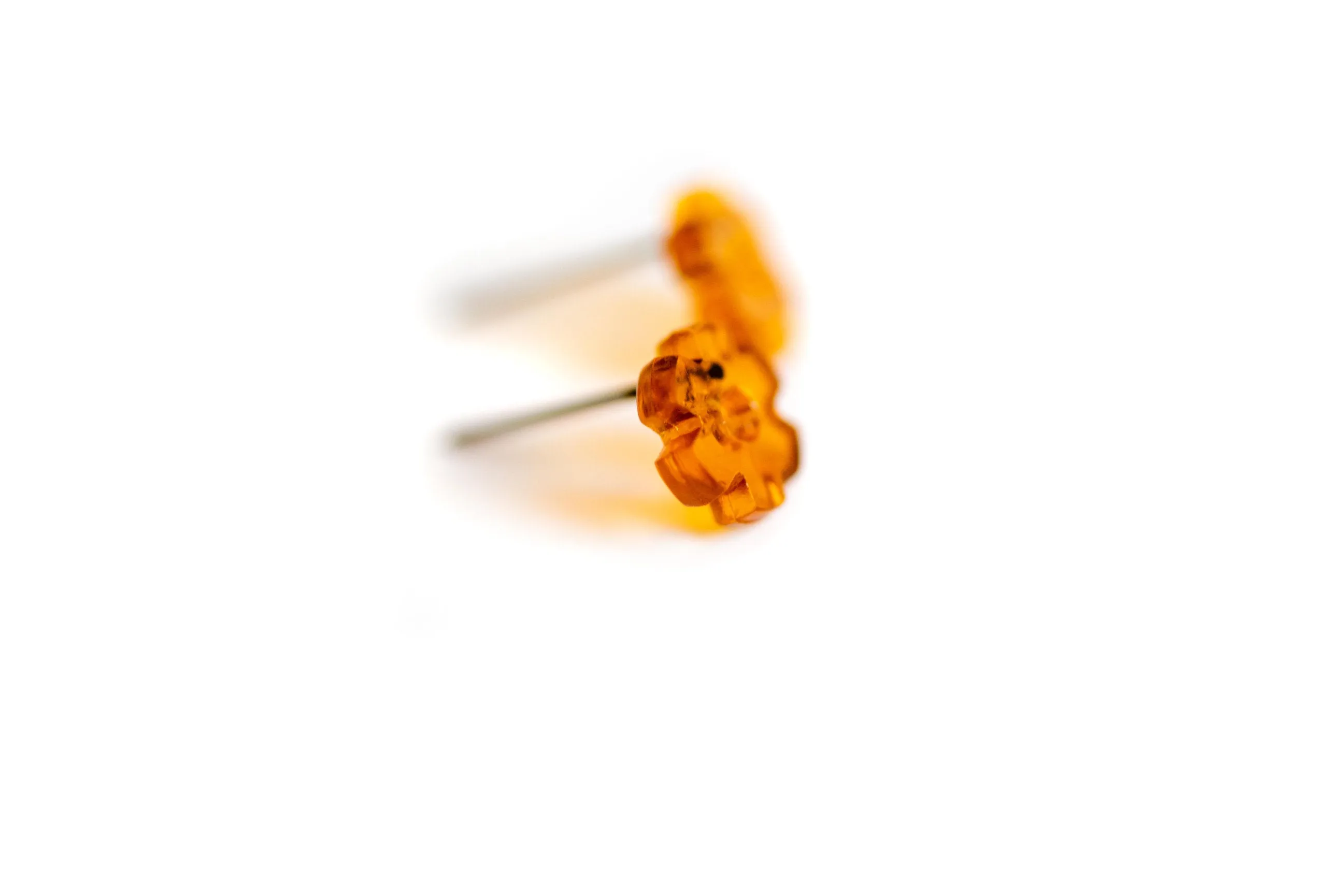 Topaz Serrated Daisy Flower Stud Earrings