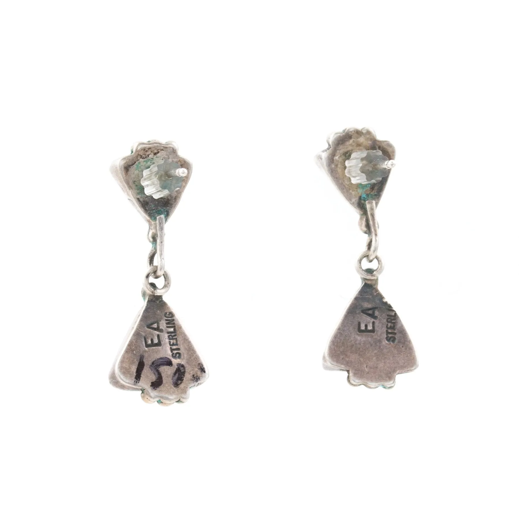 Triangle Cut Turquoise Navajo Earrings