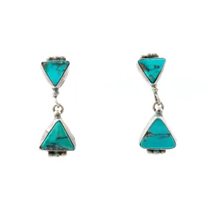 Triangle Cut Turquoise Navajo Earrings