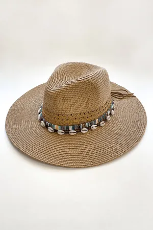 Uluwatu Cowrie Shell Straw Hat - Tan