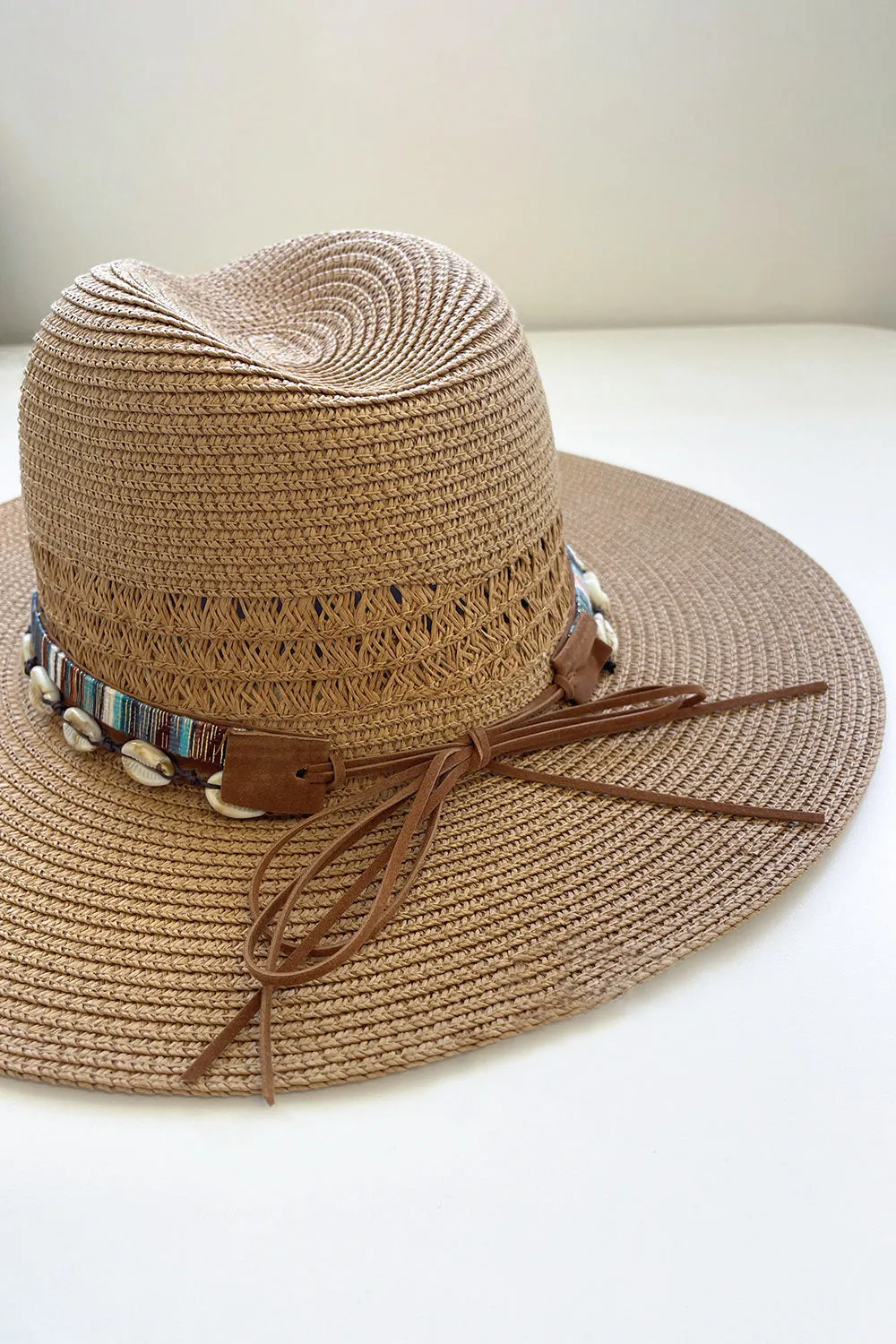 Uluwatu Cowrie Shell Straw Hat - Tan