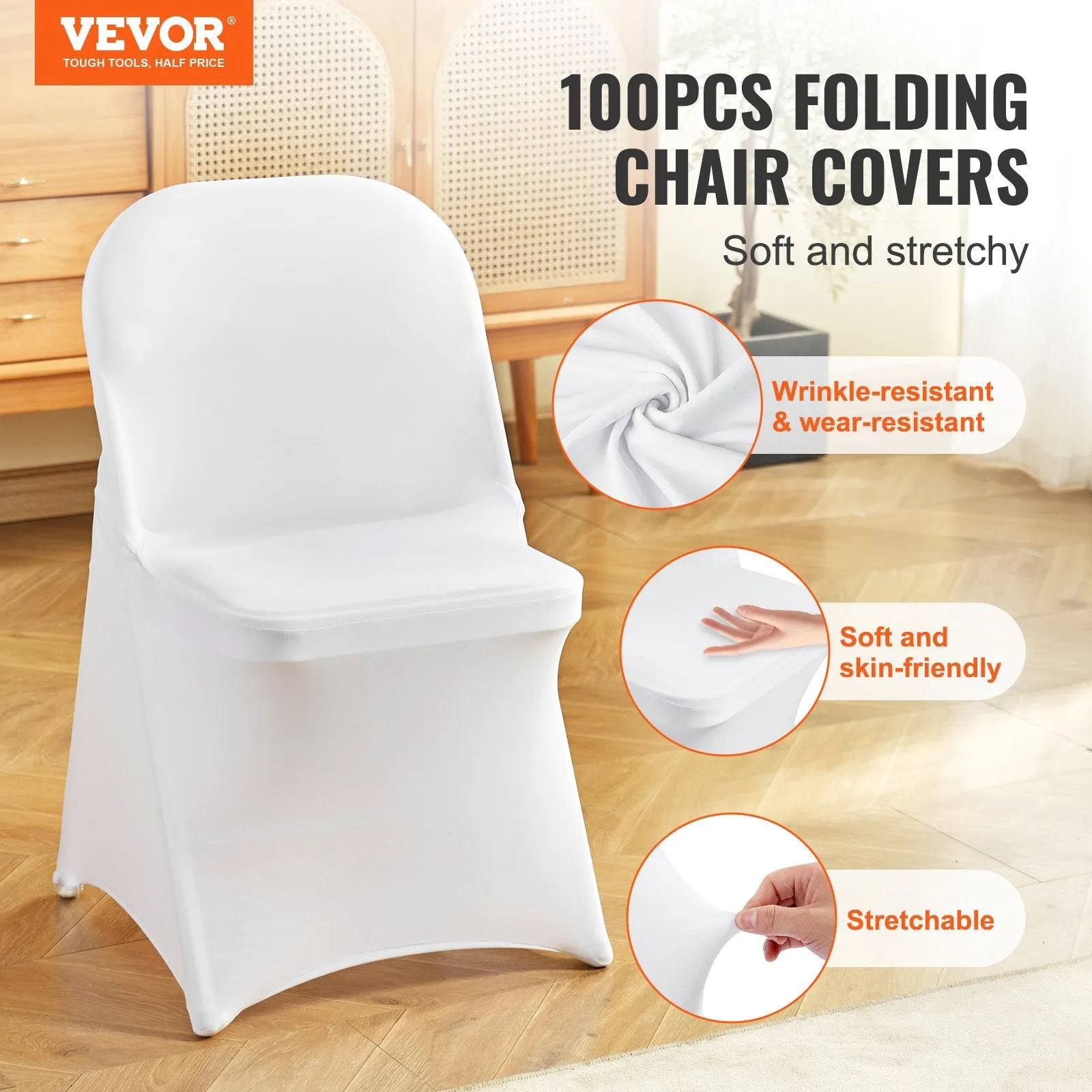 Vevor Chair Cover 100 PCS Universal Fitted Stretch Spandex Slipcovers Removable Washable New