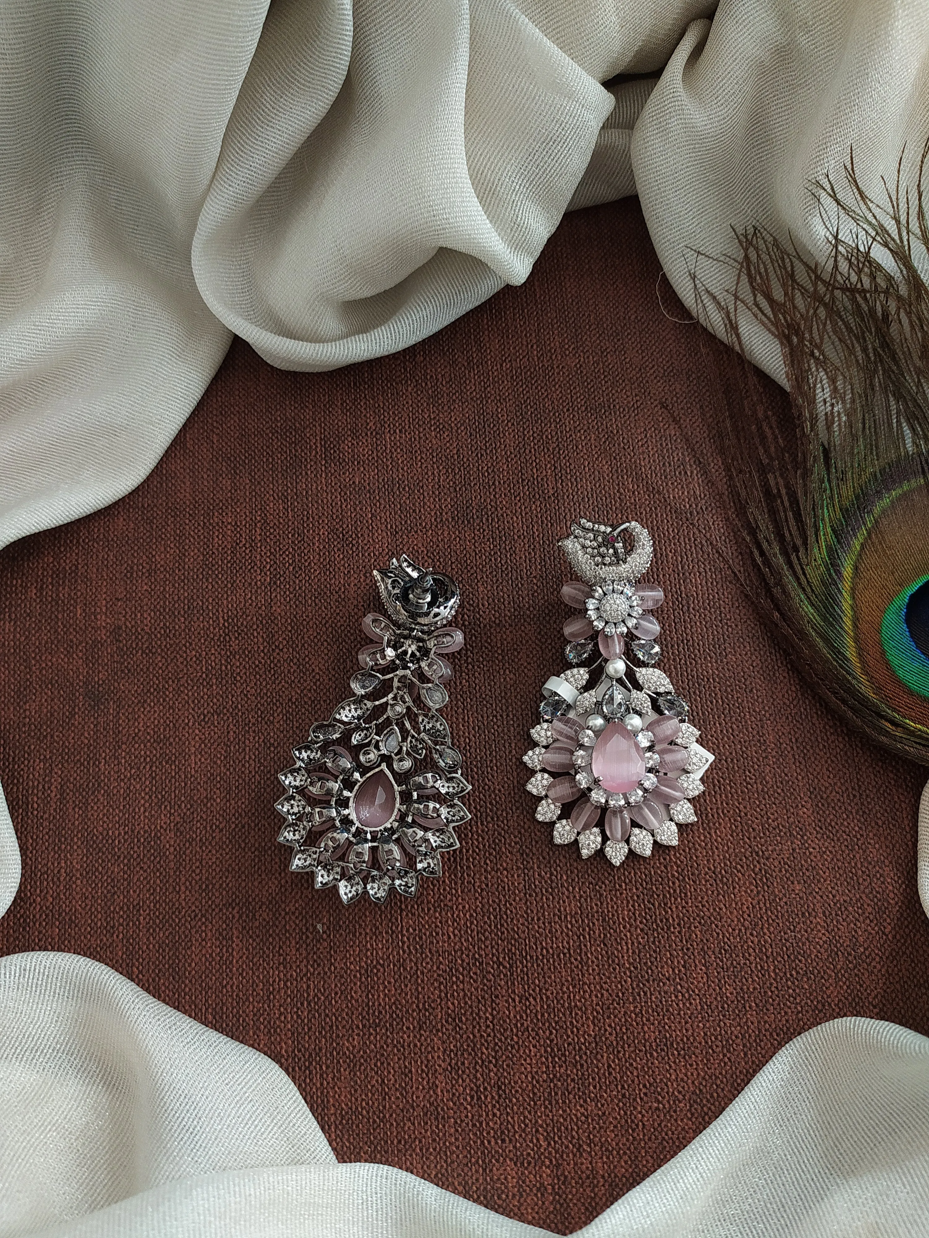 Victorian Baby Pink Designer Earrings