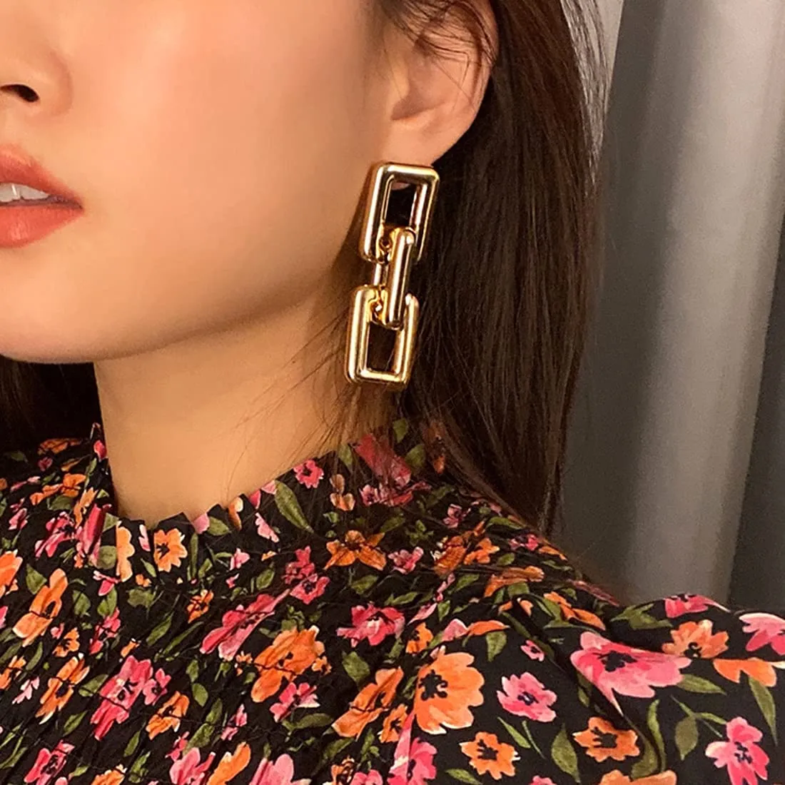 Yellow Chimes Drop Earrings for Women Combo of 2 Pairs Gold Plated Link Chain Sun Shaped Golden Drop Earrings for Women and Girls.