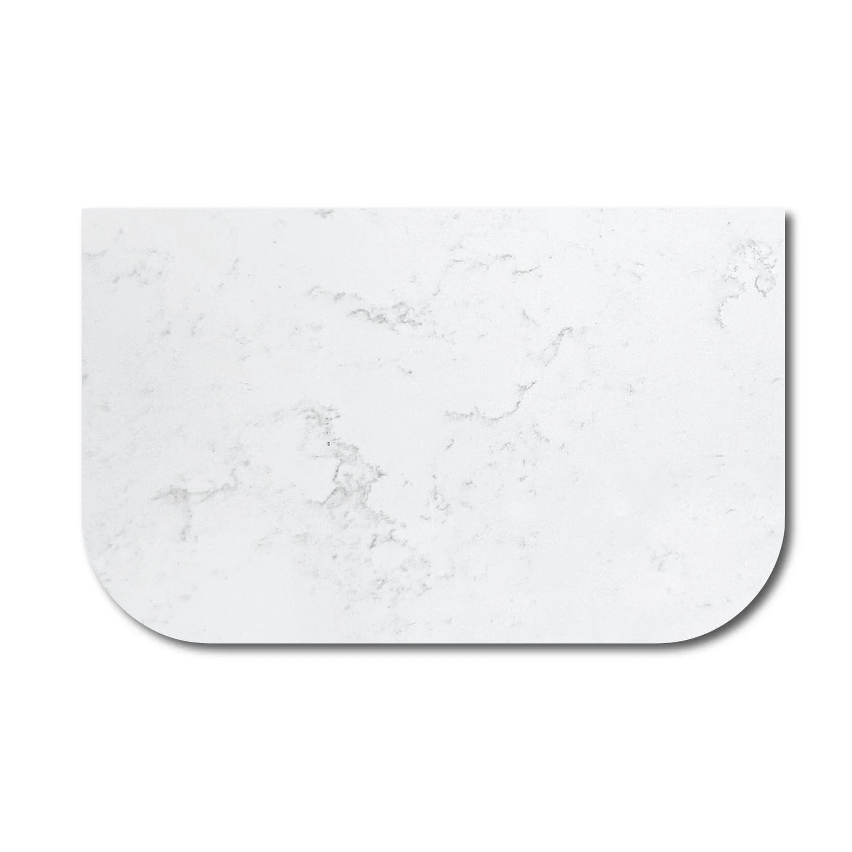 York 750mm Curved Wall Hung Vanity Matte White   Luxe Stone Top